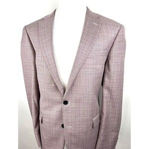 S. Cohen Custom Lanificio di Pray Wool Sport Coat Blazer Plaid Red Mens 44T